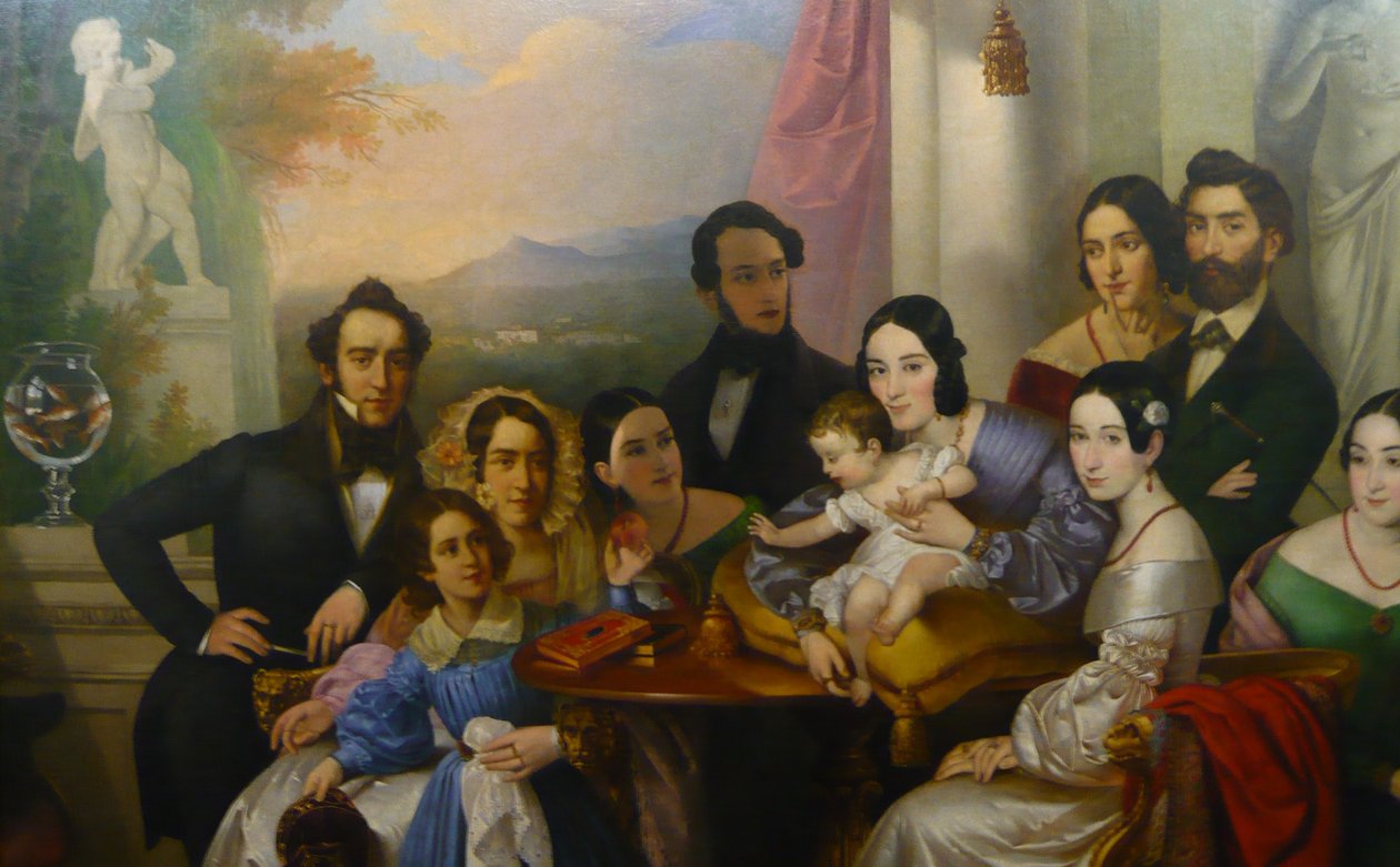 Porträt der Familie Senigaglia von Giuseppe Tominz