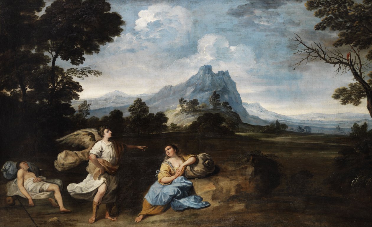 Hagar und Ismael in der Wüste von Giuseppe Zola