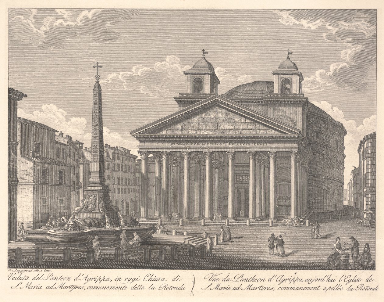 Ansicht des Pantheon von Agrippa von Giuseppe Acquaroni