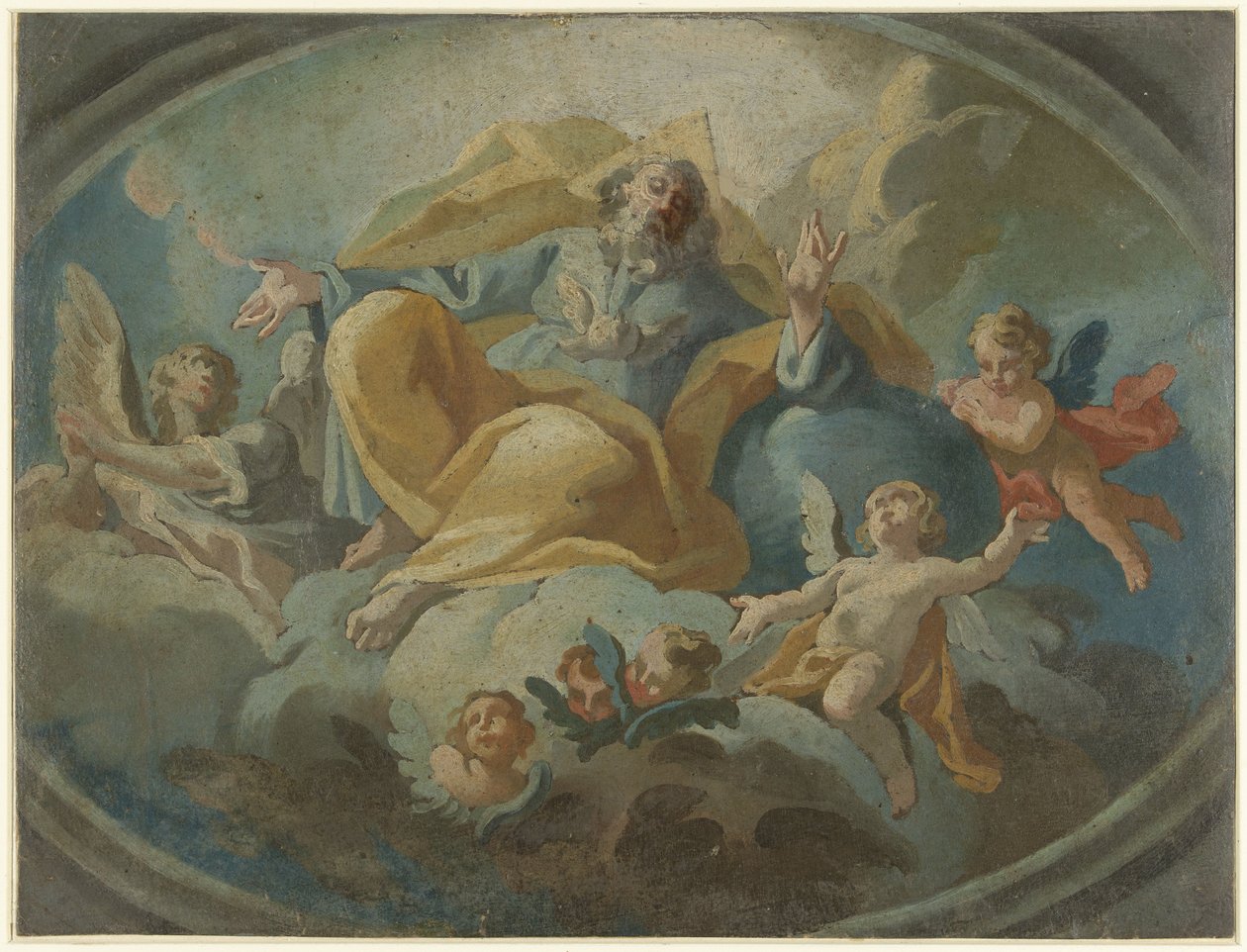 Gott mit Engeln in den Wolken von Giuseppe Baroni