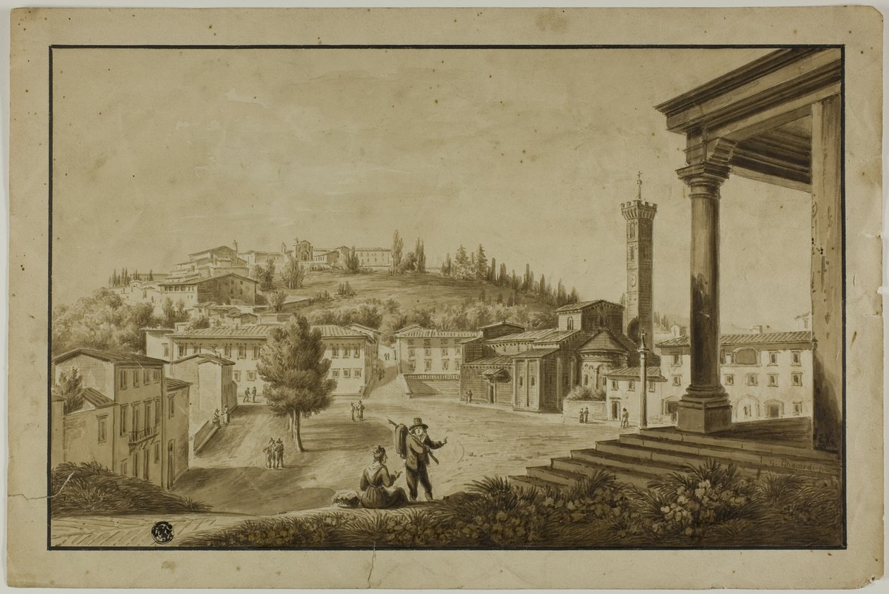Ansicht der Piazza in Fiesole von Giuseppe Gherardi