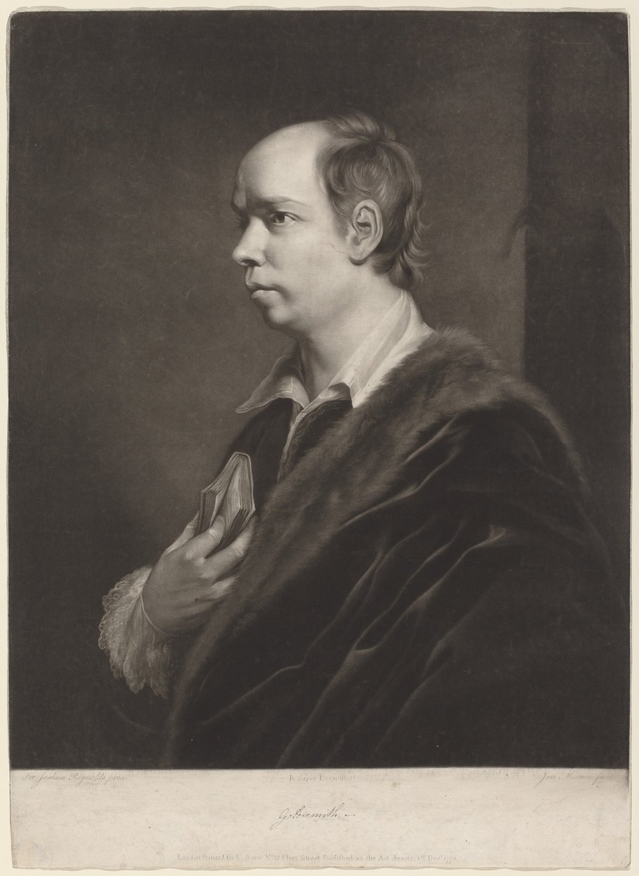 Oliver Goldsmith von Giuseppi Filippo Liberati Marchi after Sir Joshua Reynolds