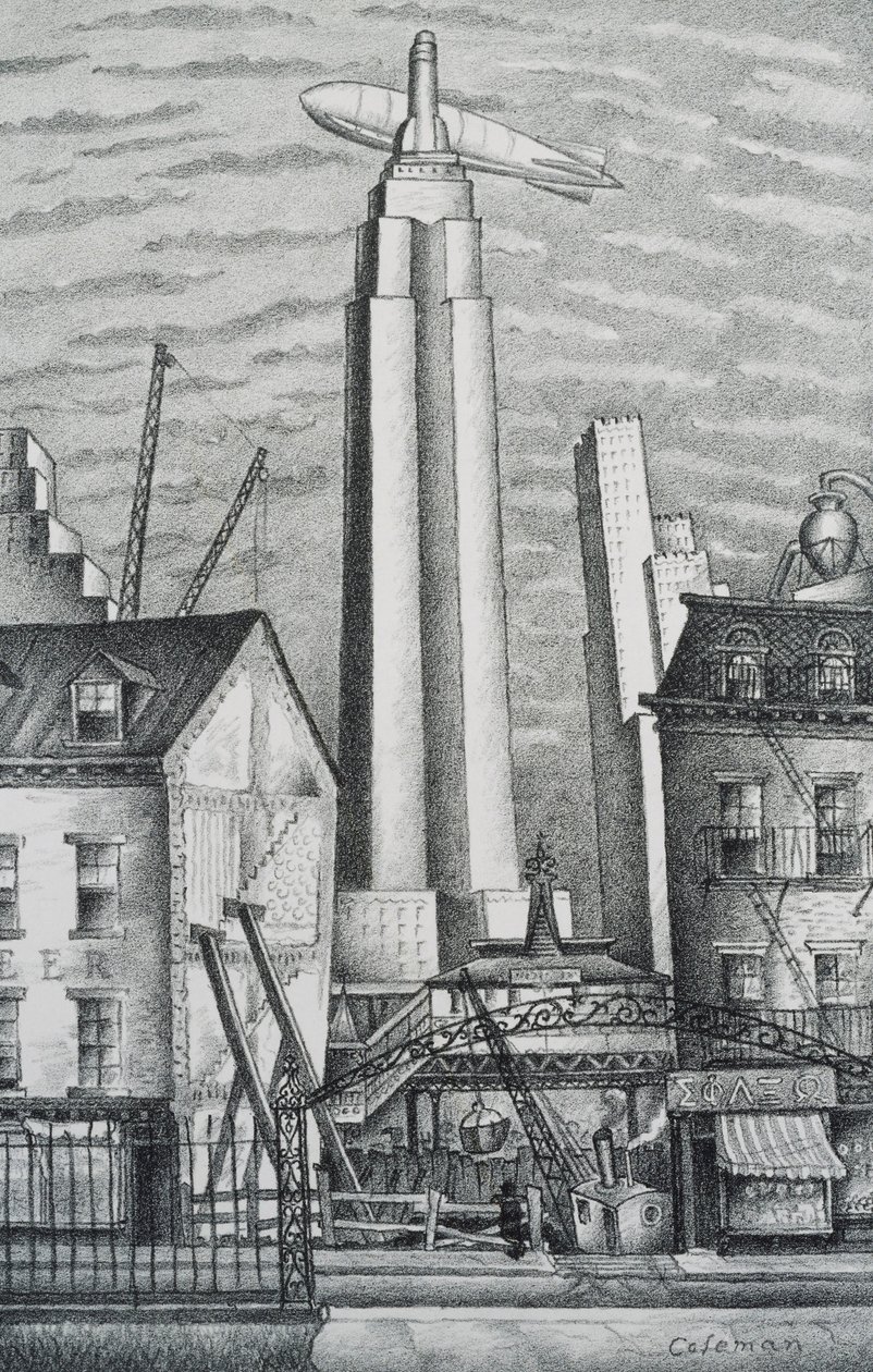 Luftschiff über New York von Glenn O Coleman