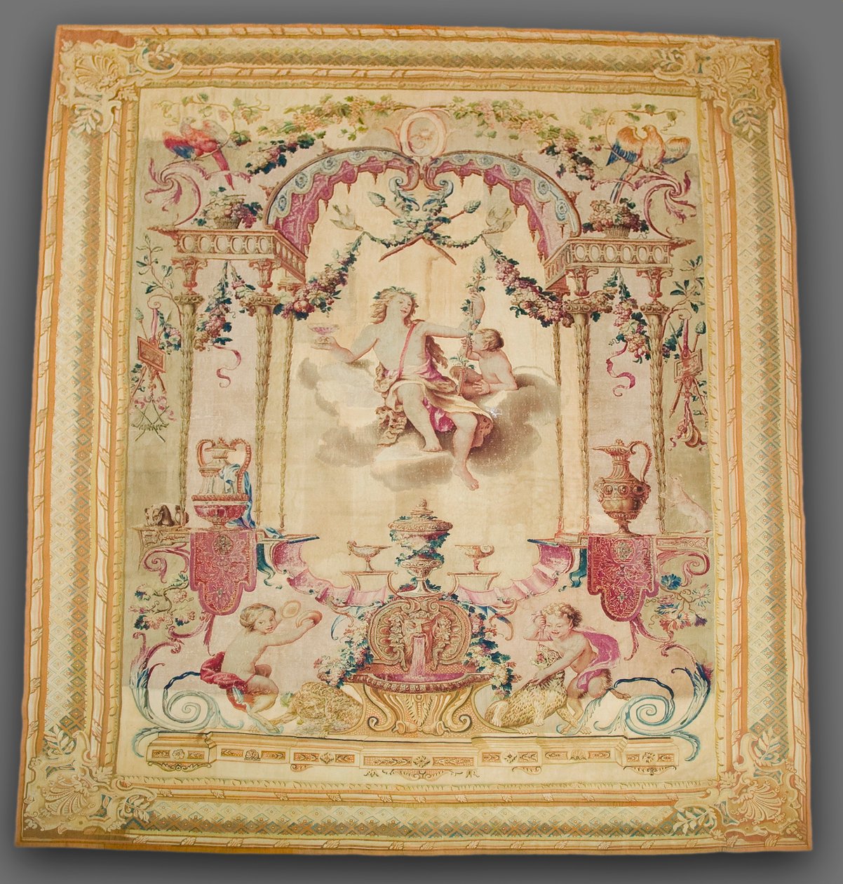 Jahreszeiten: Herbst, Bacchus, 1700er von Gobelins