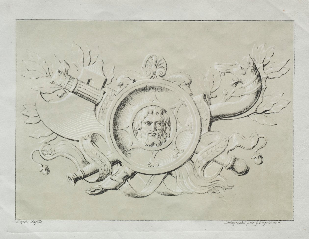 Sammlung lithografischer Versuche: Eine Trophäe von Godefroy Engelmann