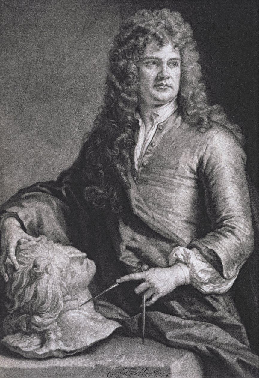 Grinling Gibbons (1648-1721) von Godfrey Kneller