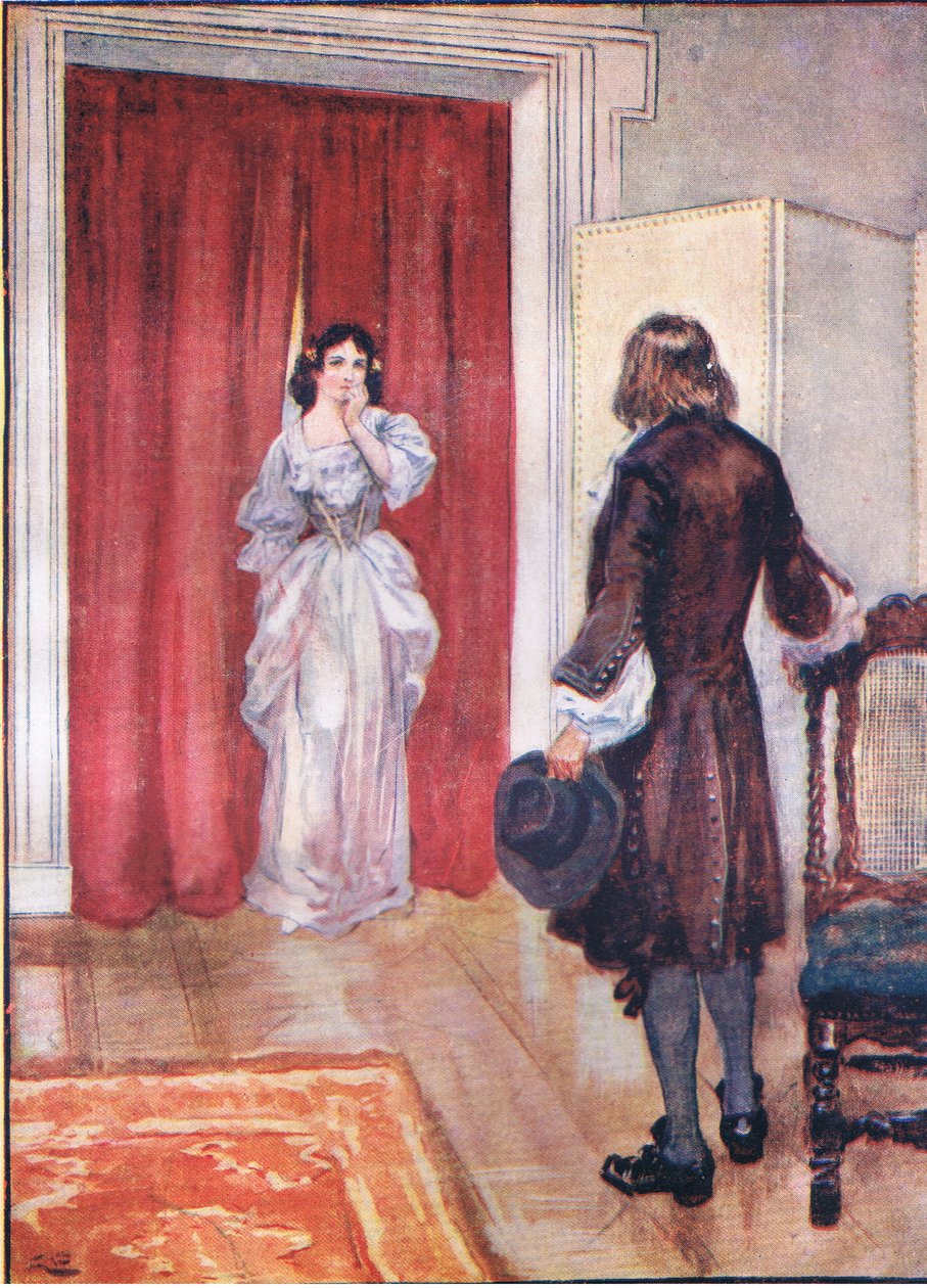 Sie blieb nur einen Moment dort, aus Lorna Doone, veröffentlicht von W & R Chambers Ltd, 1921 von Gordon Frederick Browne