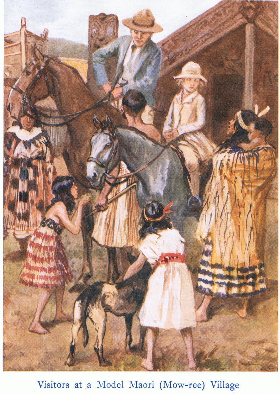 Besucher in einem Maori-Dorf von Gordon Frederick Browne