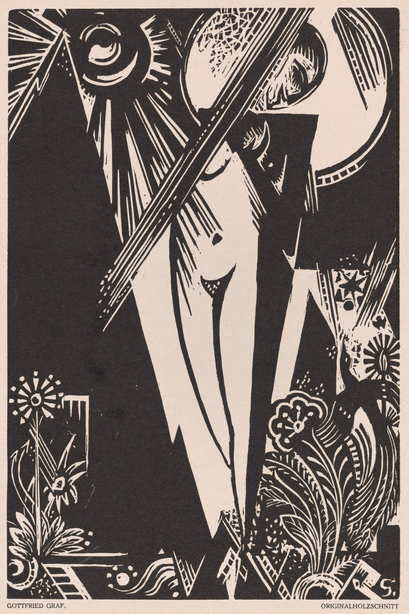 Ohne Titel (Mädchen mit Paradiesvogel) von Gottfried Graf