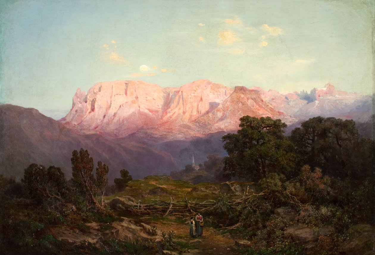 Schlern mit Rosengarten von Rampeun aus gesehen von Gottfried Seelos