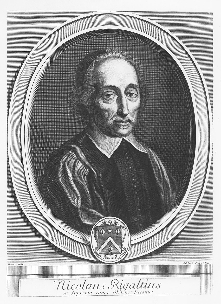 Porträt von Nicolas Rigault von Gérard Edelinck