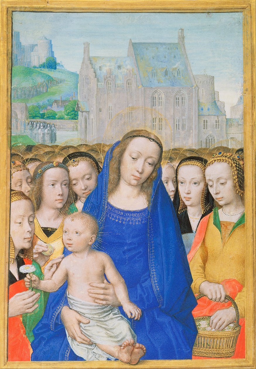 Jungfrau und Kind mit weiblichen Heiligen von Gerard David