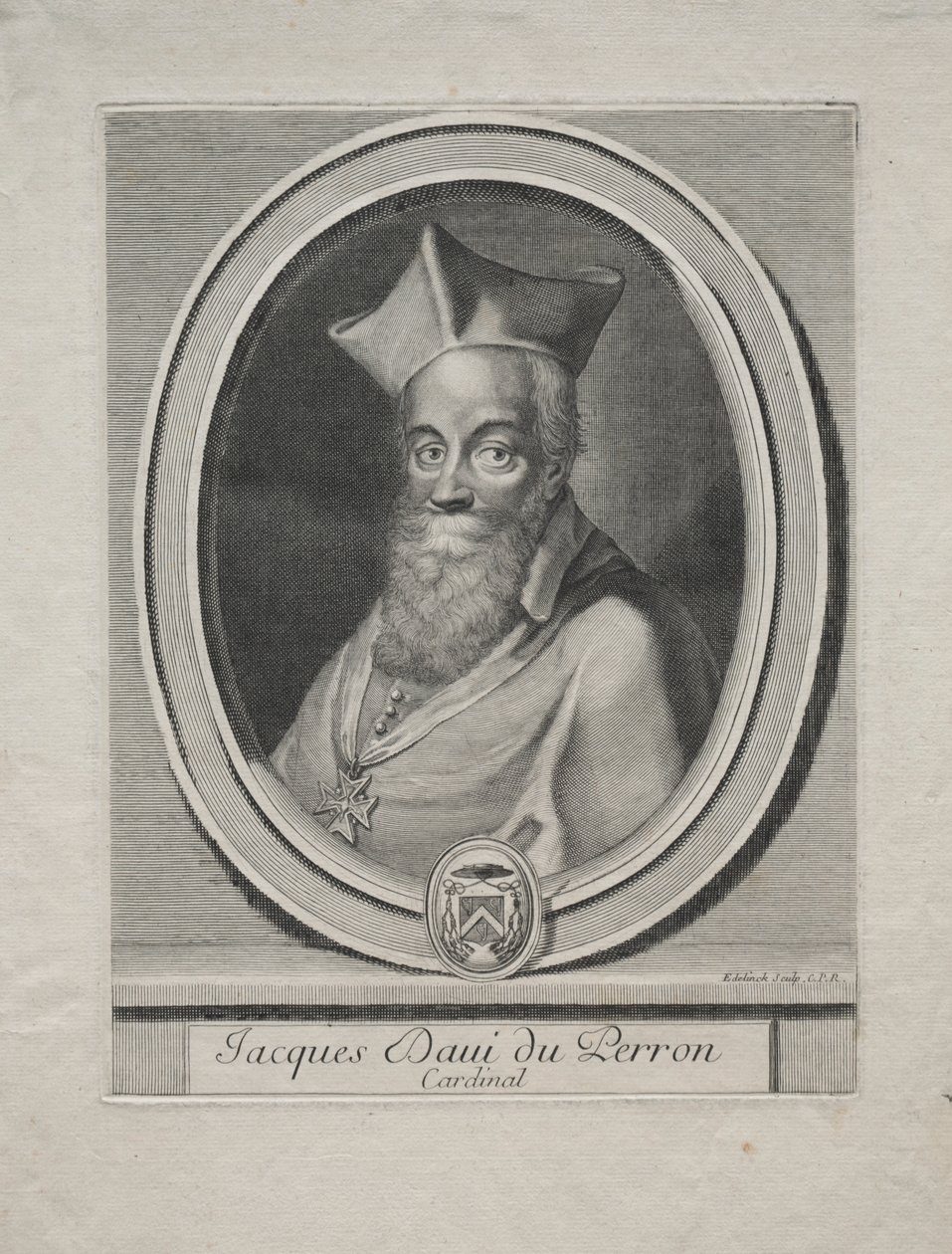 Kardinal Jaques Davey Duperron von Gérard Edelinck