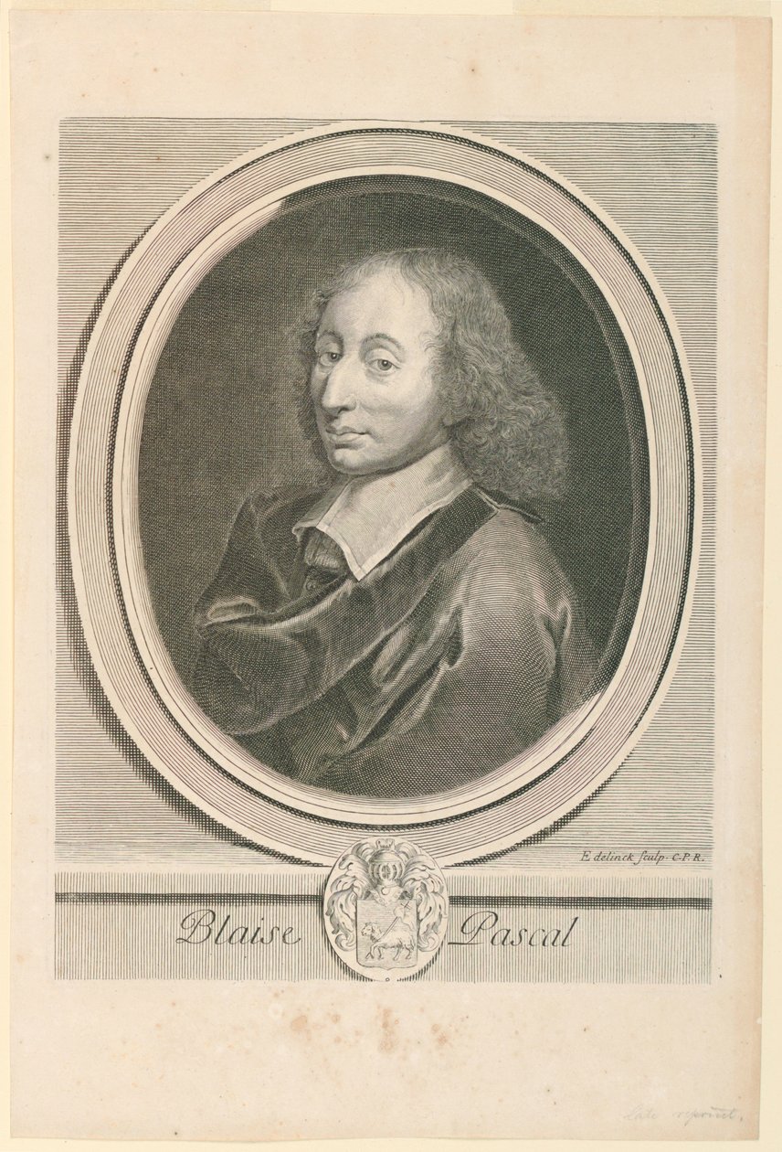 Porträt von Blaise Pascal (1623-1662) von Gérard Edelinck