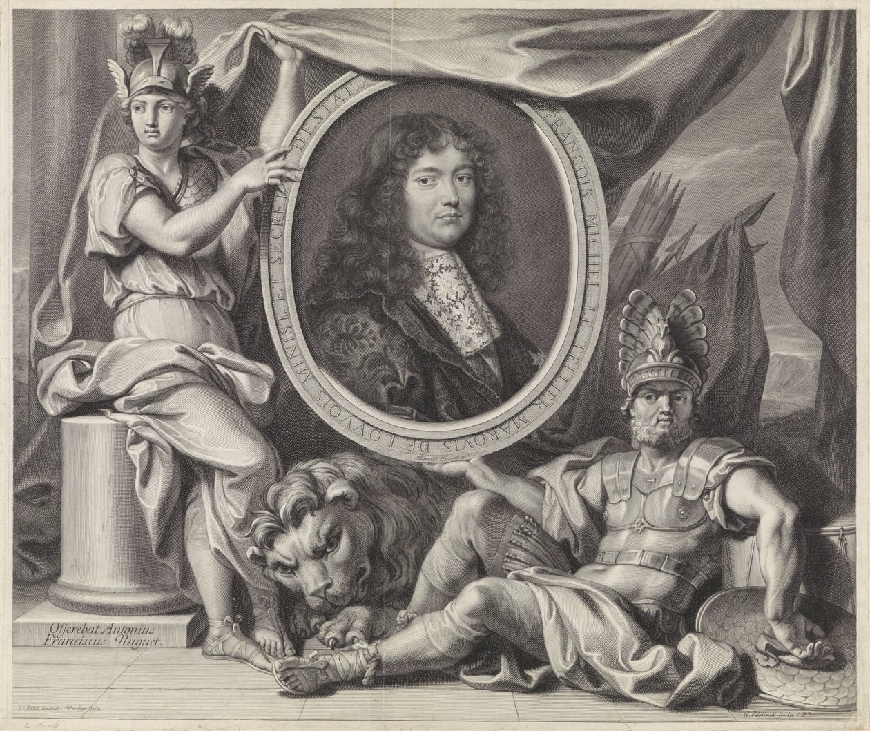 Porträt von François-Michel Le Tellier von Gérard Edelinck