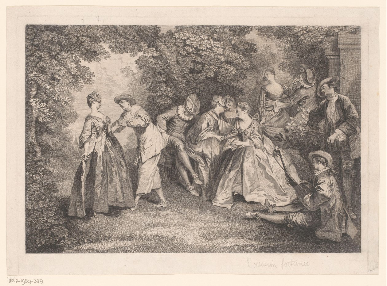 Parklandschaft mit elegantem Gesellschaft von Gérard Jean Baptiste Scotin (II)