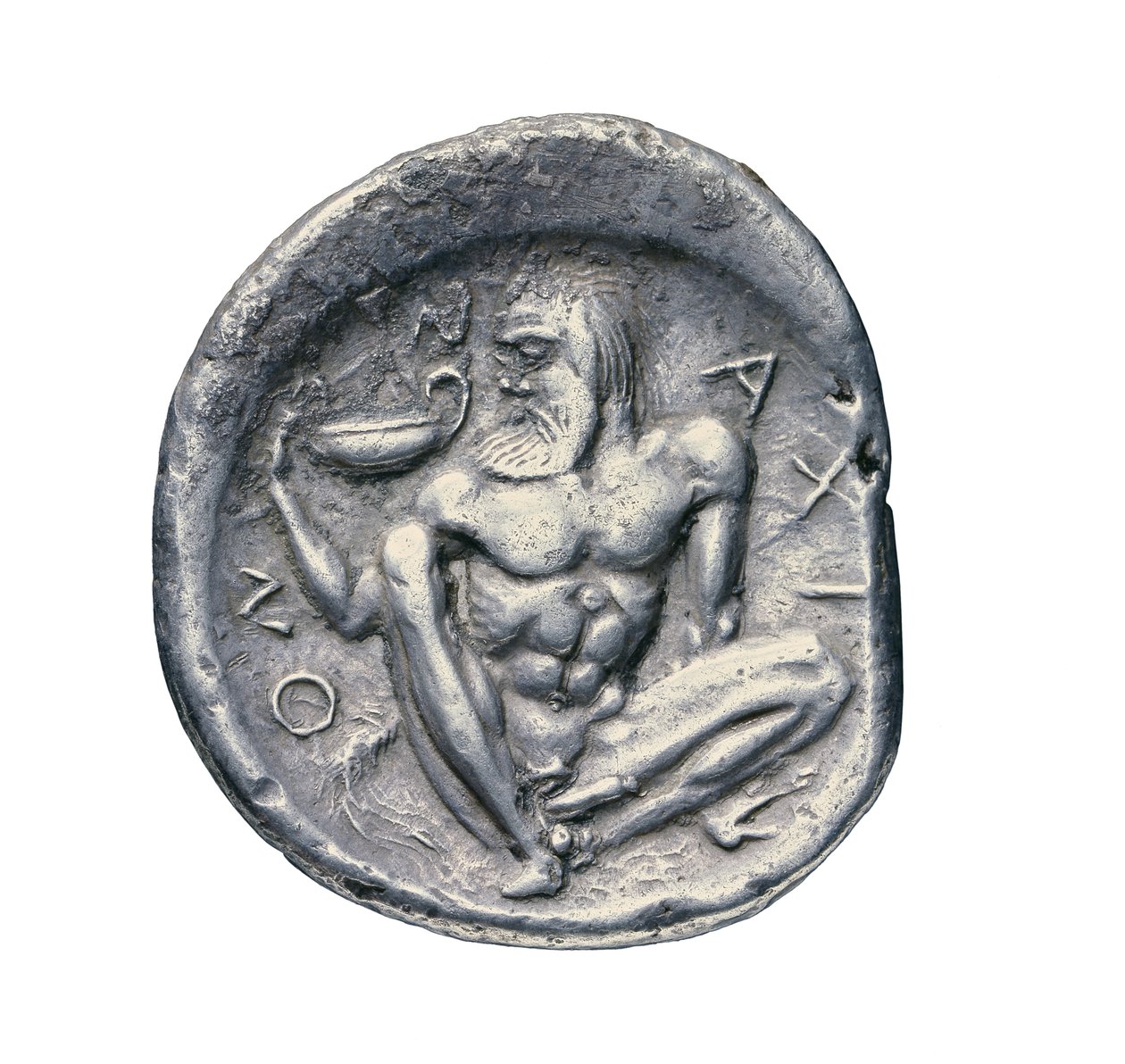 Antike griechische Silbermünze aus Naxos, 460 v. Chr. von Greek