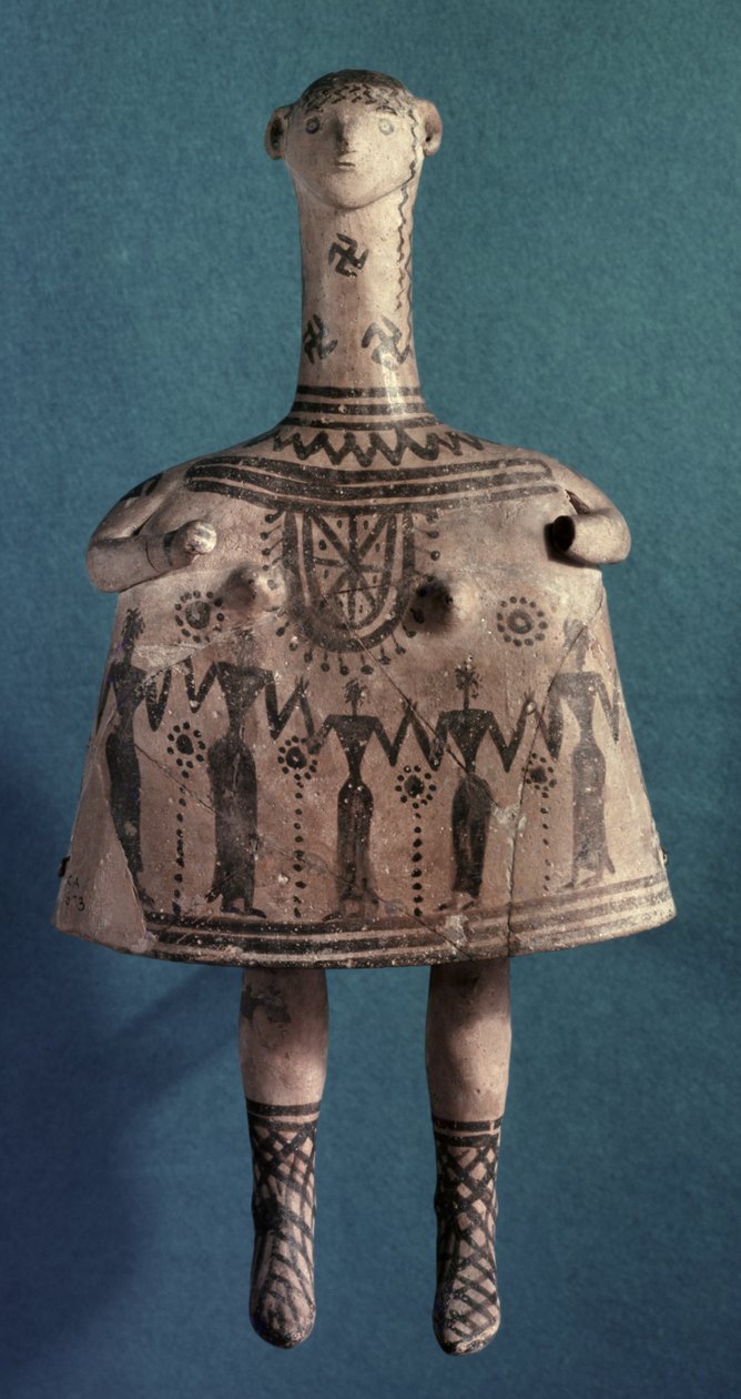 Glockenidol, aus Theben, Böotien, ca. 700 v. Chr. (bemalter Stein) von Greek