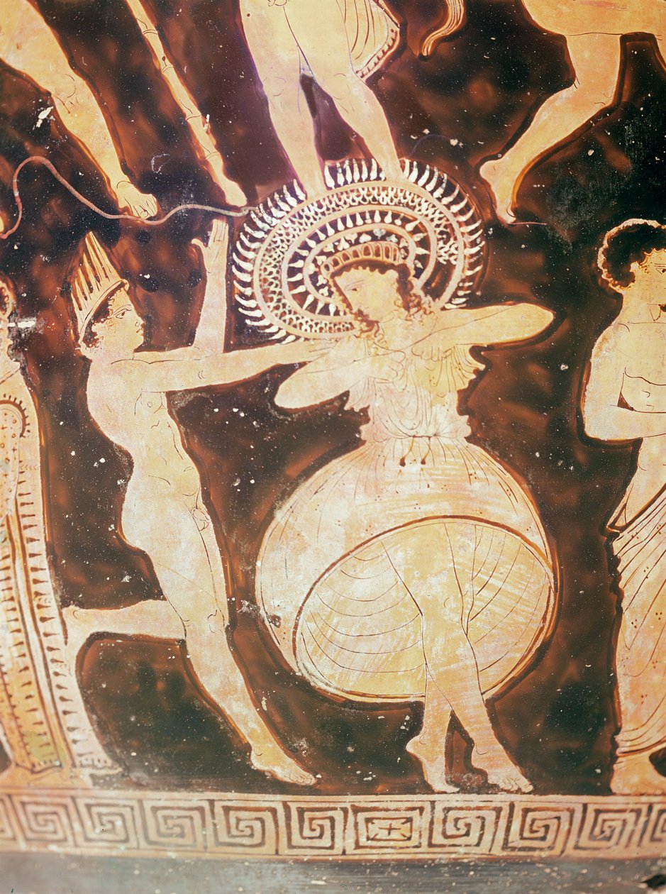 Tänzer während der Karneia, Detail von Greek