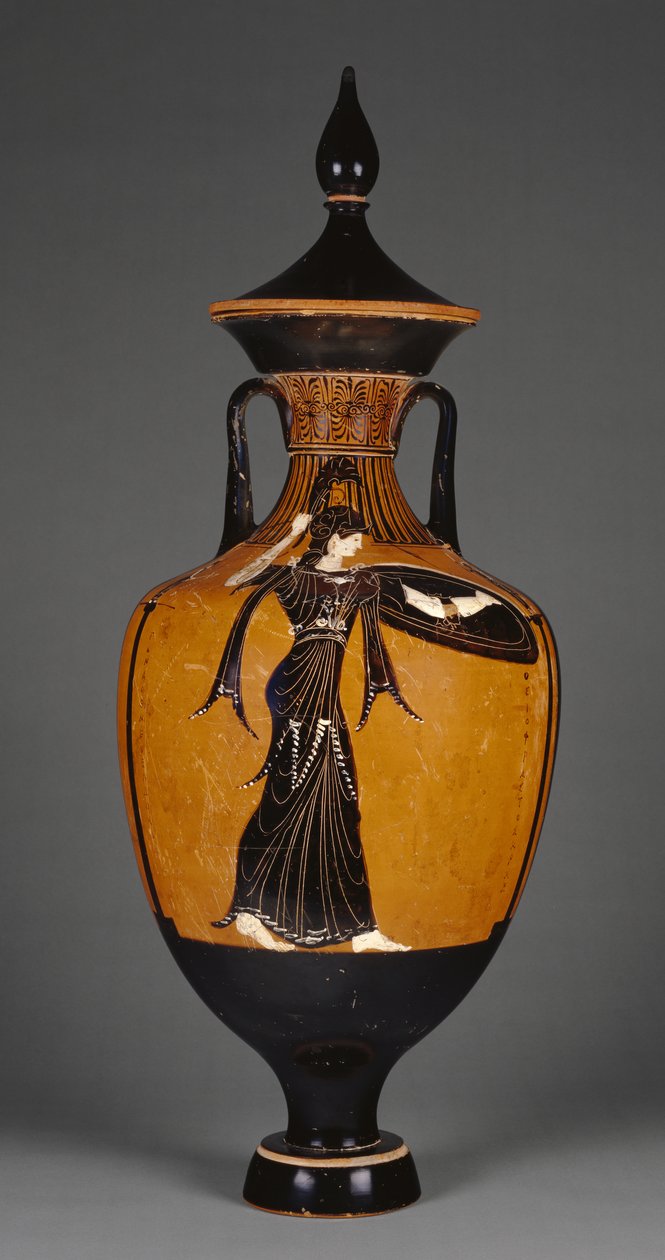 Panathenäische Preisamphore mit Deckel und Figur der Athena, 363-2 v. Chr. (Terrakotta) von Greek