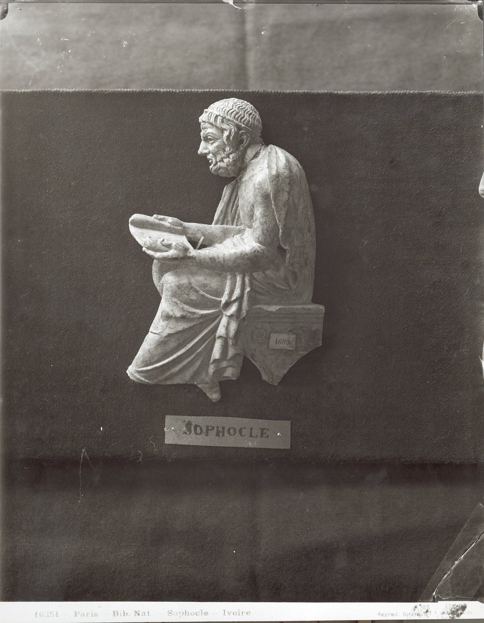 Sophokles (495-406 v. Chr.) Dichter beim Lesen (Marmor) von Greek