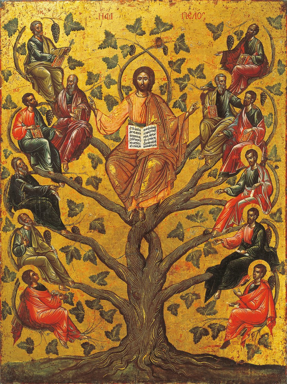 Christus der Wahre Weinstock Ikone von Greek School