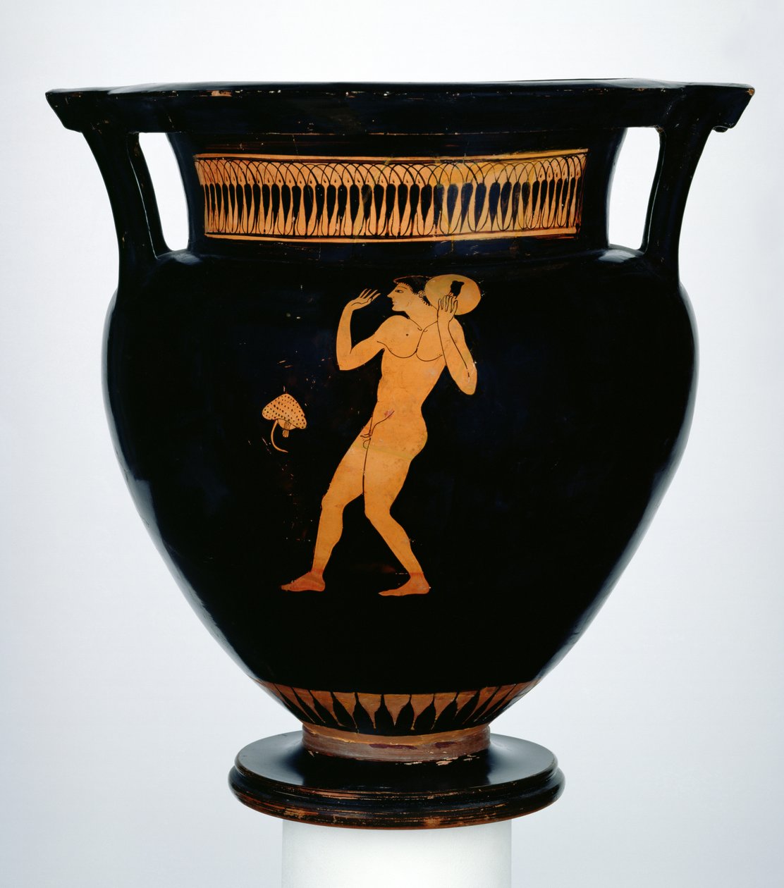Rotfiguriger Krater, der einen Diskuswerfer darstellt von Greek School
