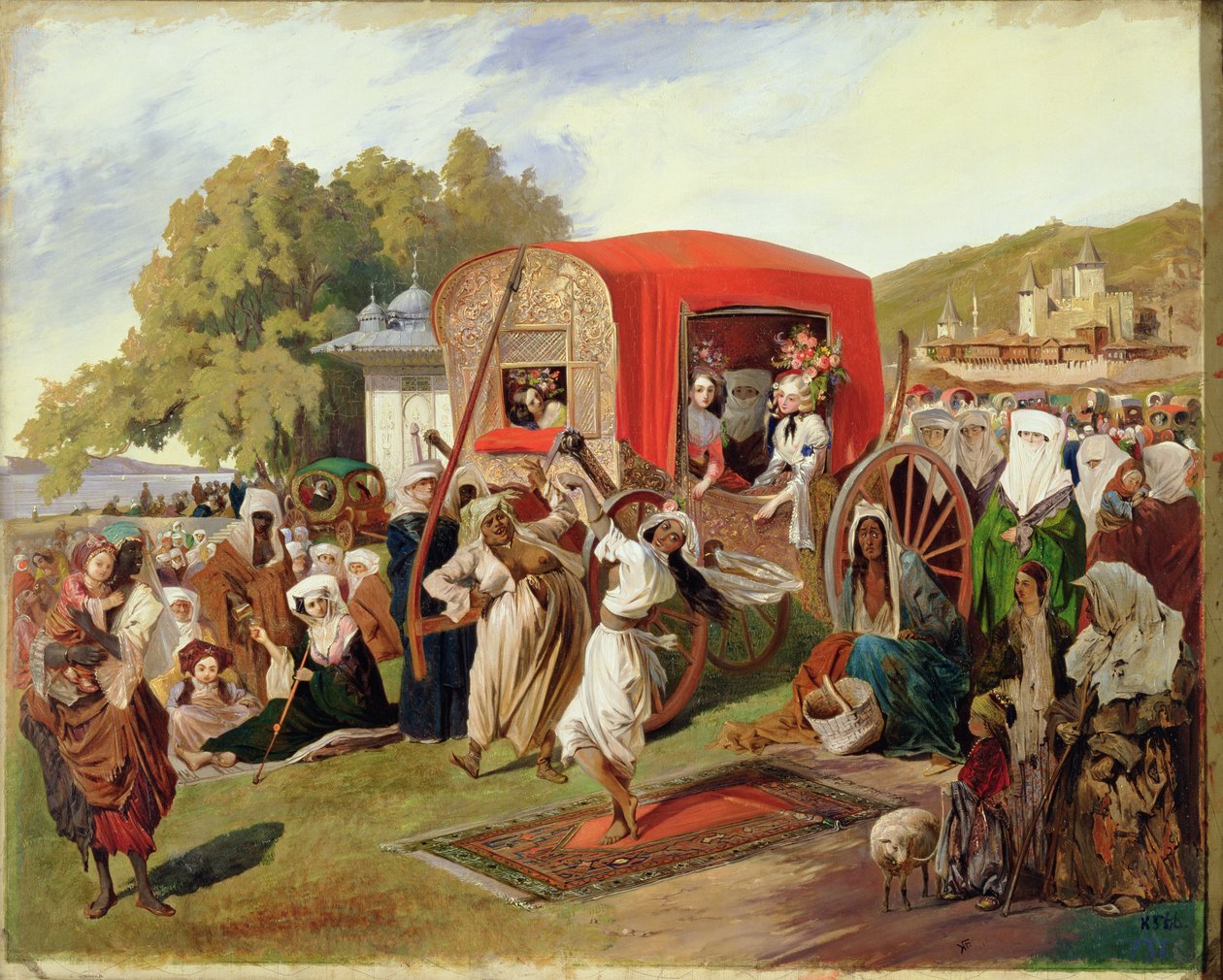 Freiluftfest in der Türkei, ca. 1830-60 von Grigori Grigorevich Gagarin