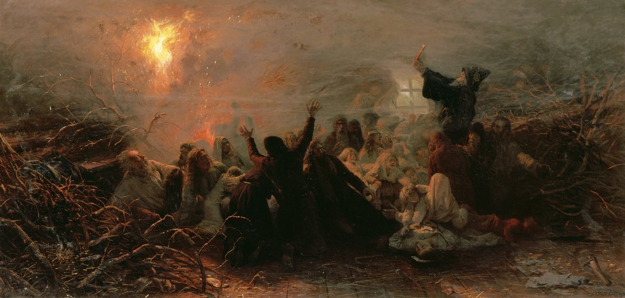 Selbstverbrennung, 1884 von Grigori Grigorievich Mjasoedov