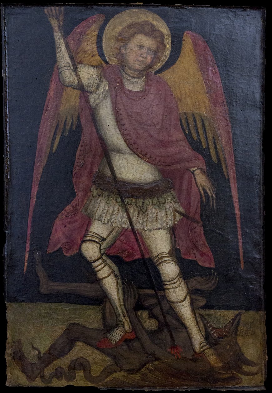 Der Erzengel Michael kämpft gegen Satan von Guariento di Arpo