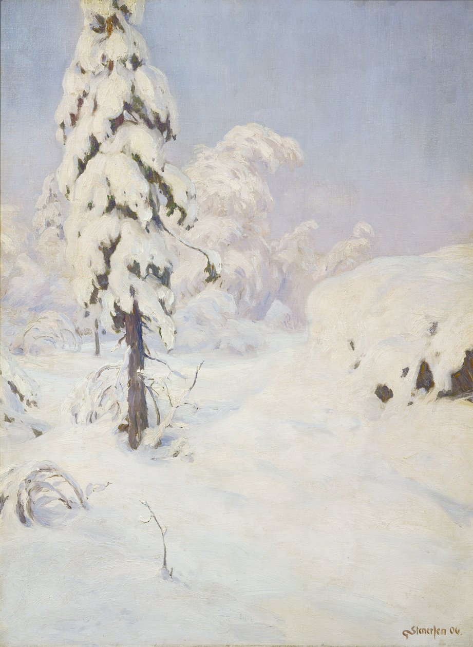Winter im Wald von Gudmund Stenersen