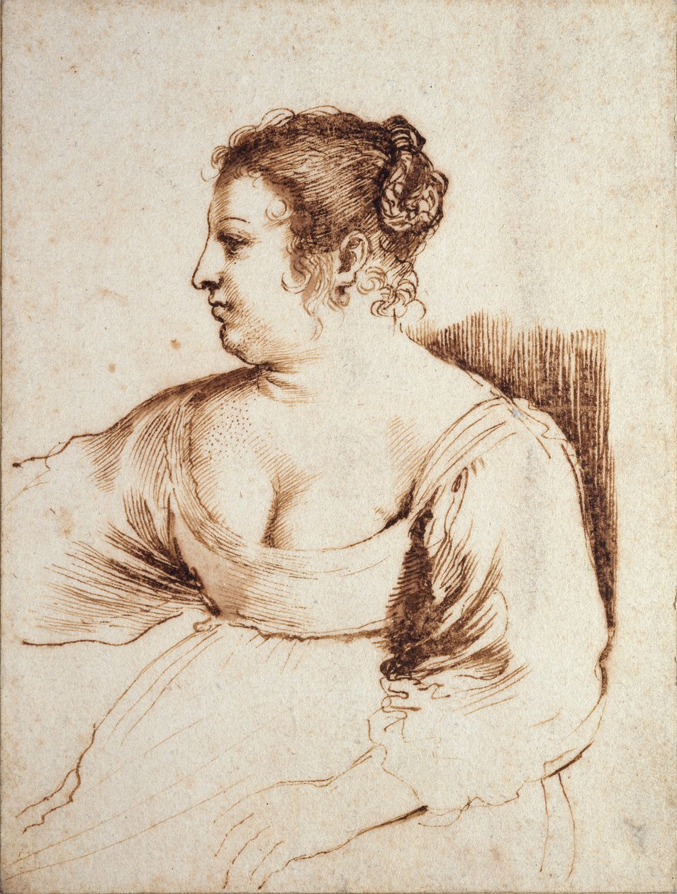 Eine sitzende Frau von Guercino