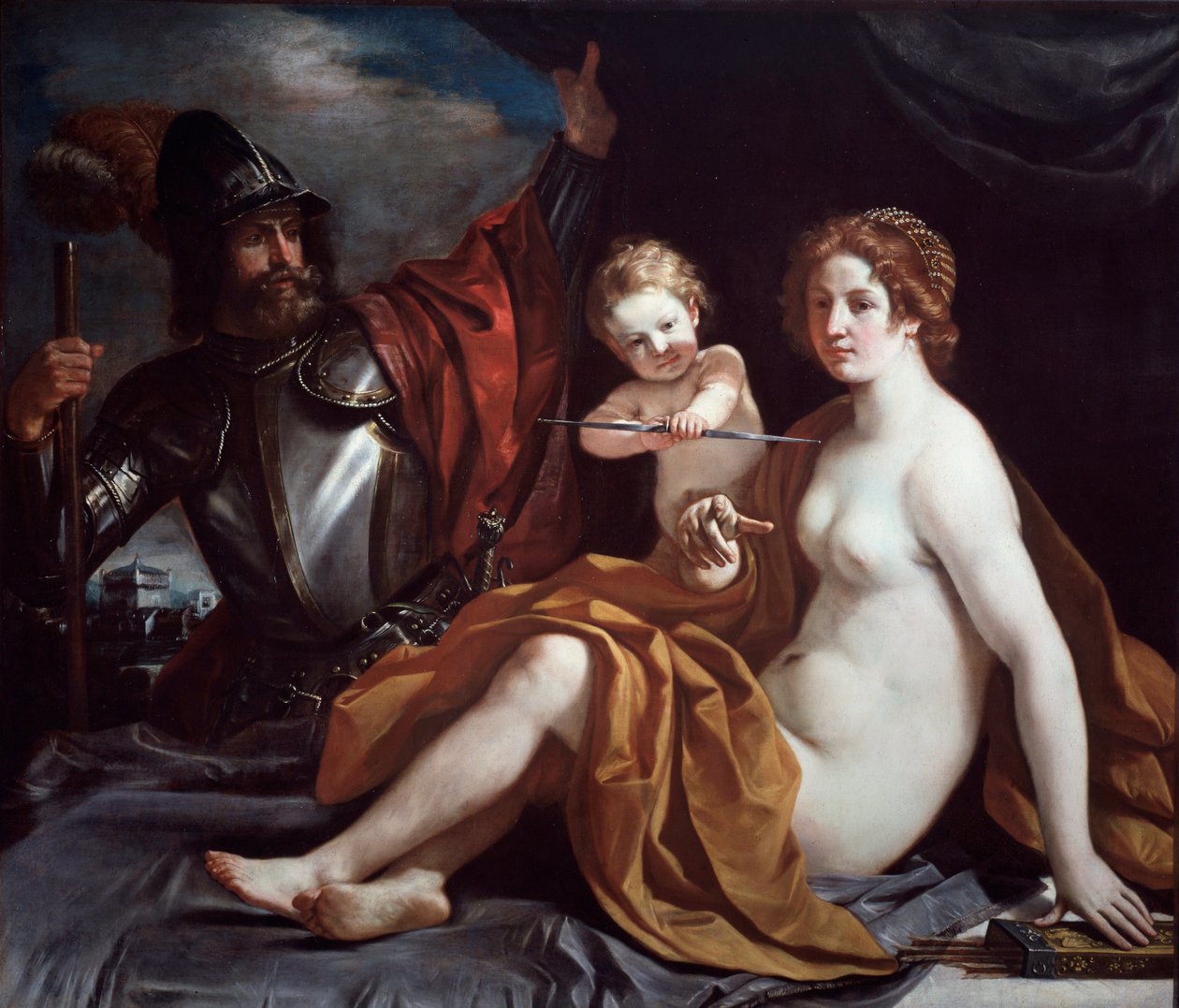 Venus, Mars und Amor von Guercino