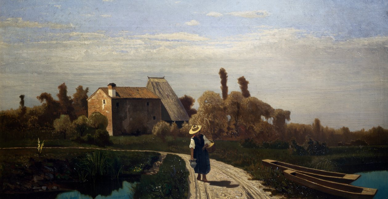 Landschaft auf dem Land, Morgen im Mai von Guglielmo Ciardi