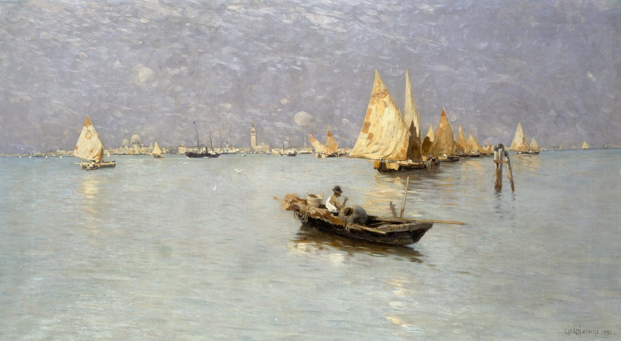 Segelboote in der venezianischen Lagune von Guglielmo Ciardi
