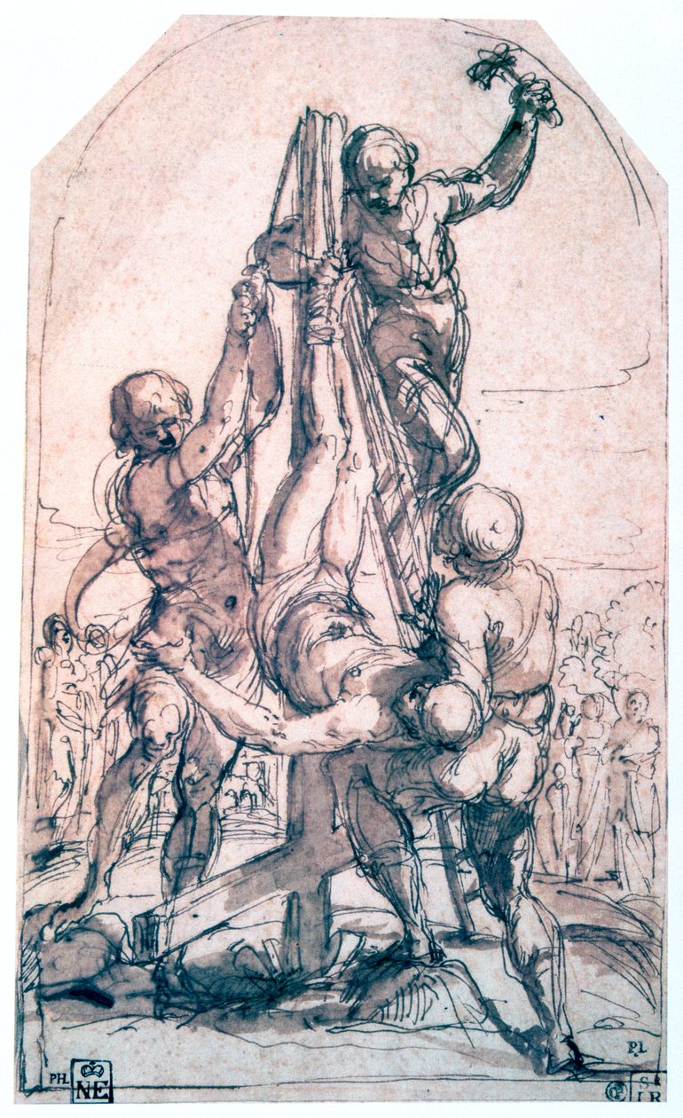 Kreuzigung des heiligen Petrus, ca. 1600-1642 von Guido Reni