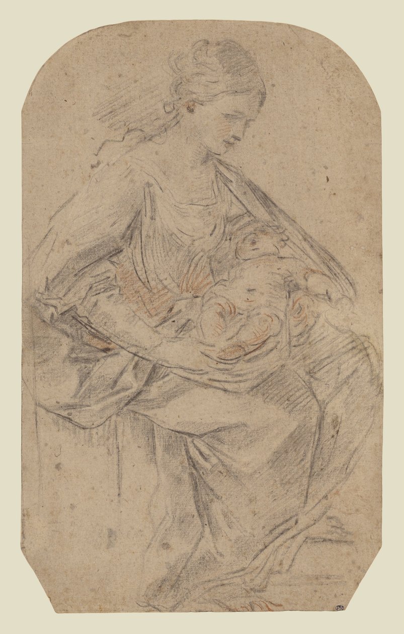 Geburt Christi (recto); Frau mit Turban (verso) von Guido Reni