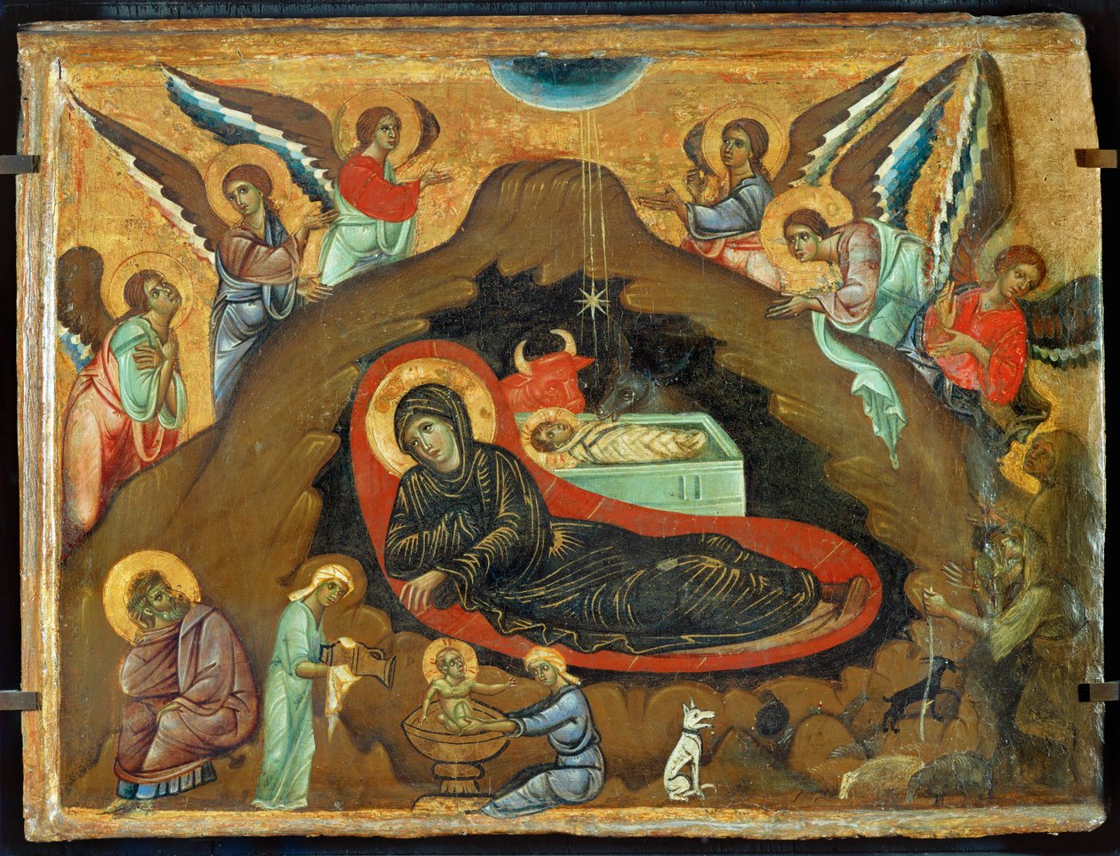 Geburtsszene (Holz) von Guido da Siena