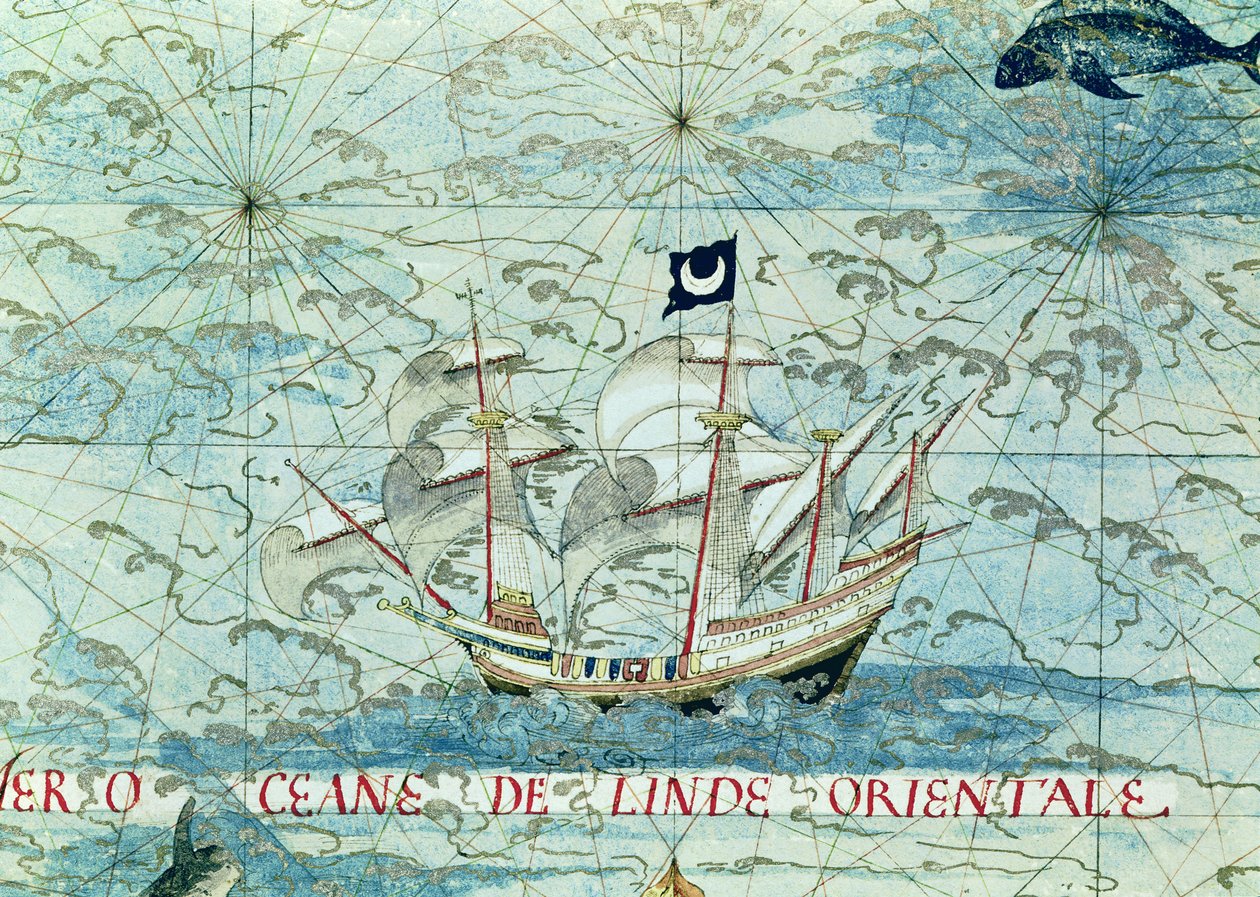 Fol.36v Eine Karavelle, aus 