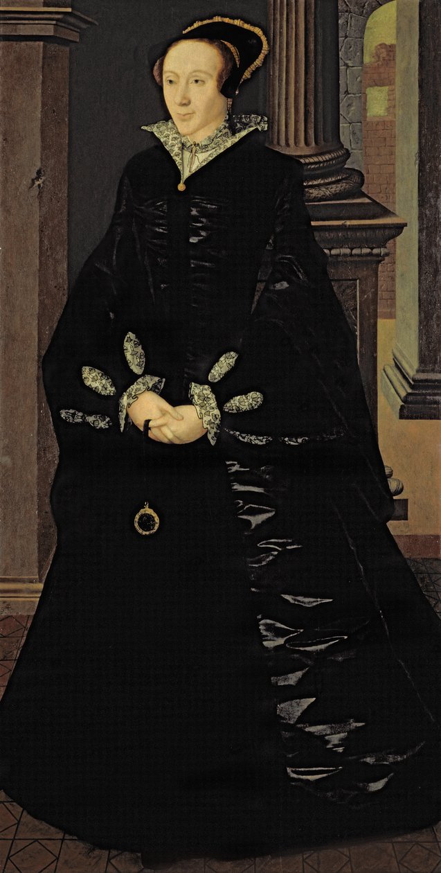 Porträt einer Dame in Schwarz, wahrscheinlich Lady Margaret Arundell, ca. 1553 von Guillaume Scrots