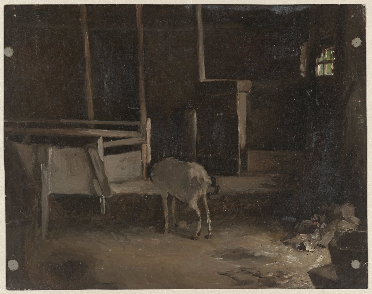 Zicklein im Stall von Guillaume Anne van der Brugghen