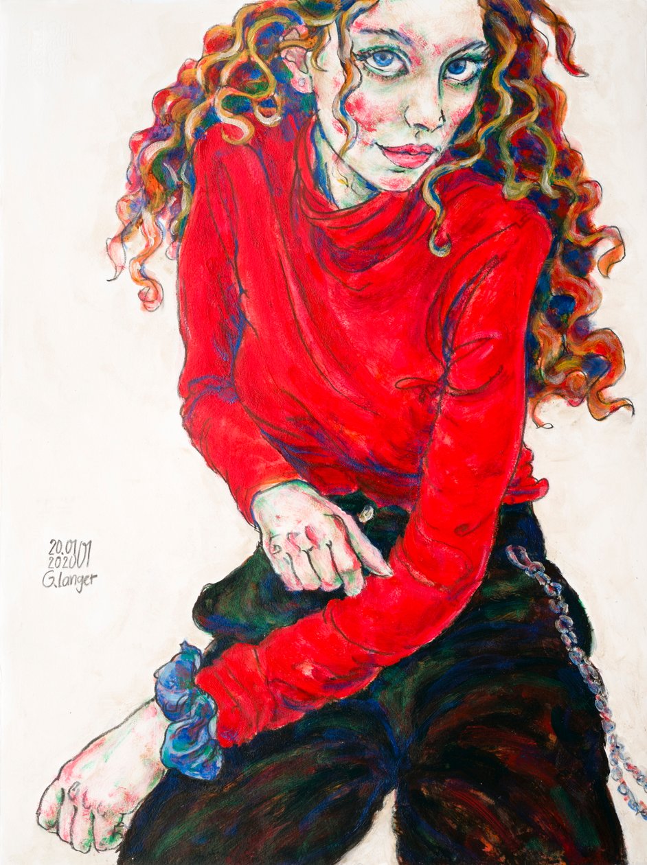 Bildnis einer Frau, Flamme von Gunter Langer