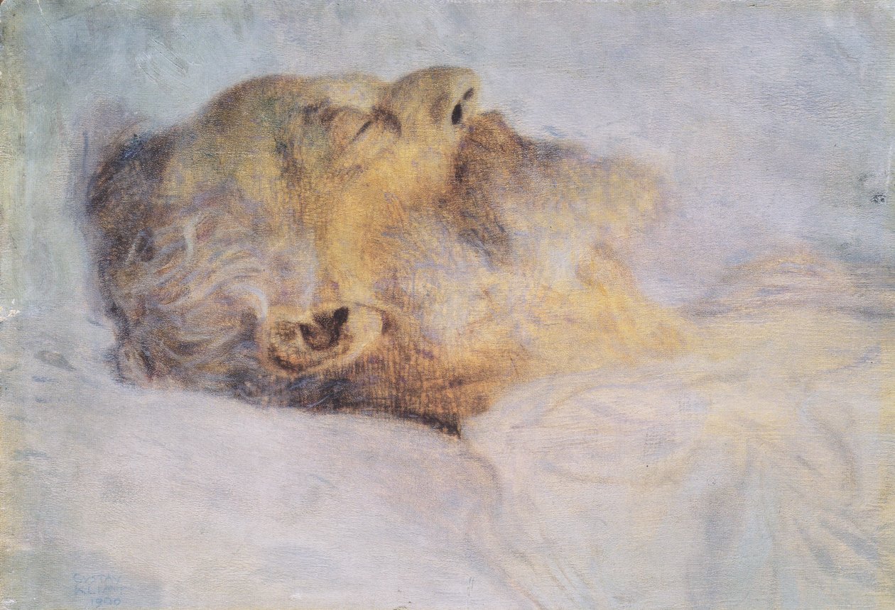 Alter Mann auf dem Totenbett von Gustav Klimt