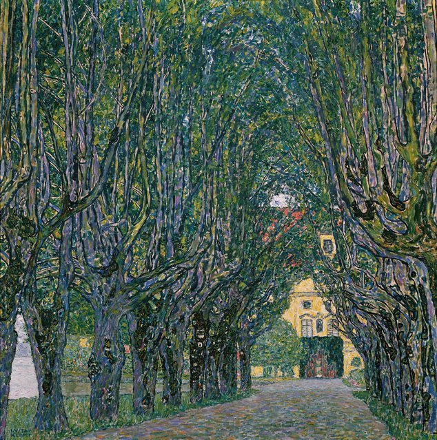 Allee im Park von Schloss Kammer von Gustav Klimt