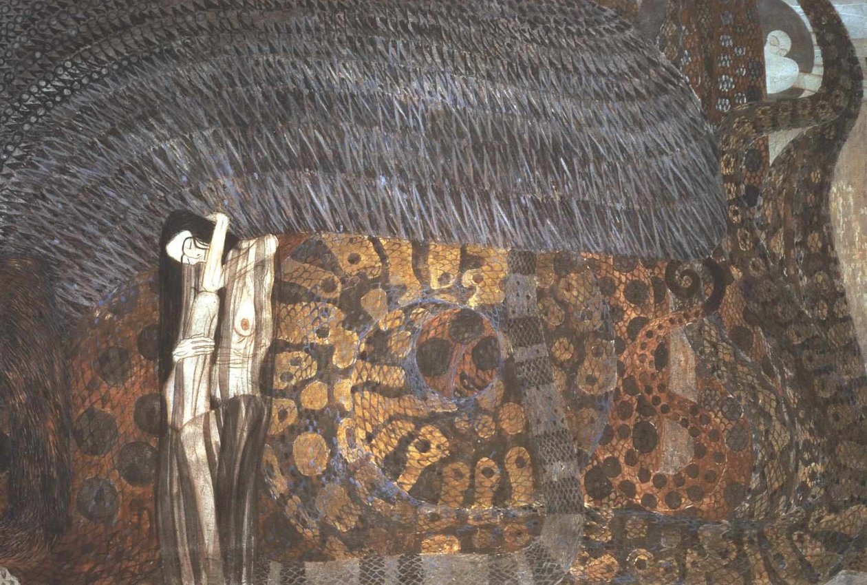 Beethovenfries - Verzehrender Schmerz von Gustav Klimt