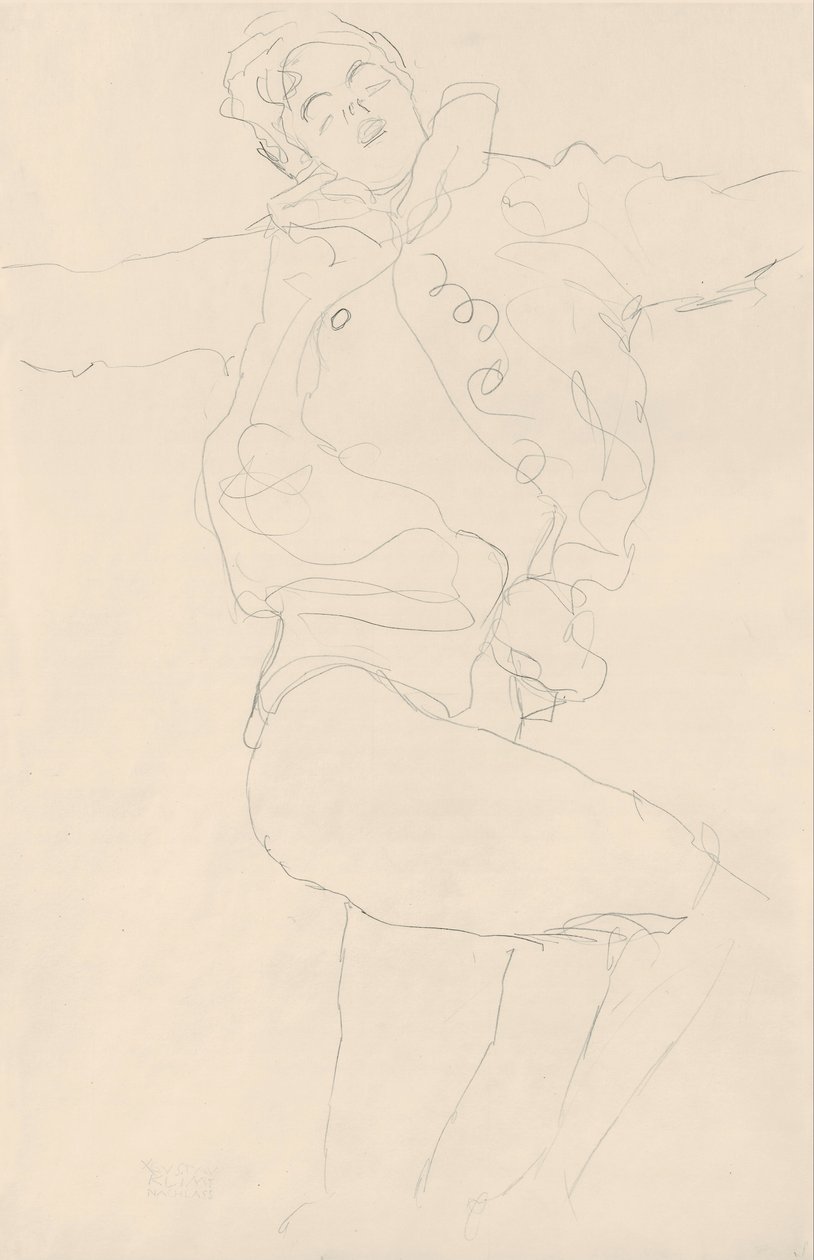 Tanzende Frau mit Umhang von Gustav Klimt
