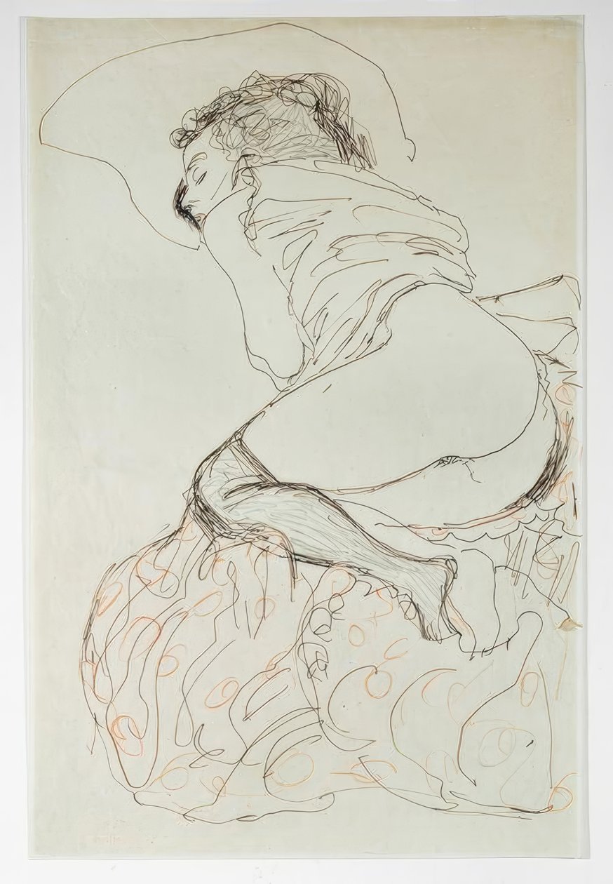 Liegender Halbakt, nach links gewandt von Gustav Klimt