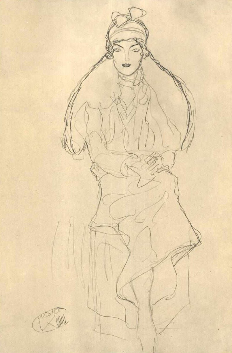 Sitzende von vorne von Gustav Klimt