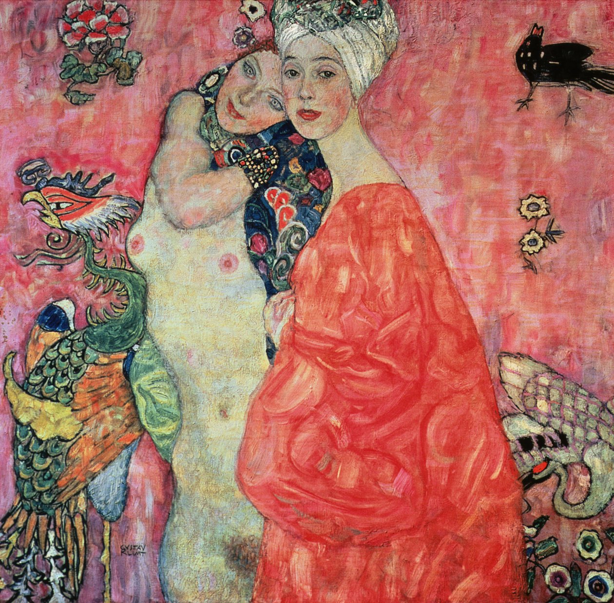 Die Freundinnen, 1916-17 (zerstört 1945) von Gustav Klimt