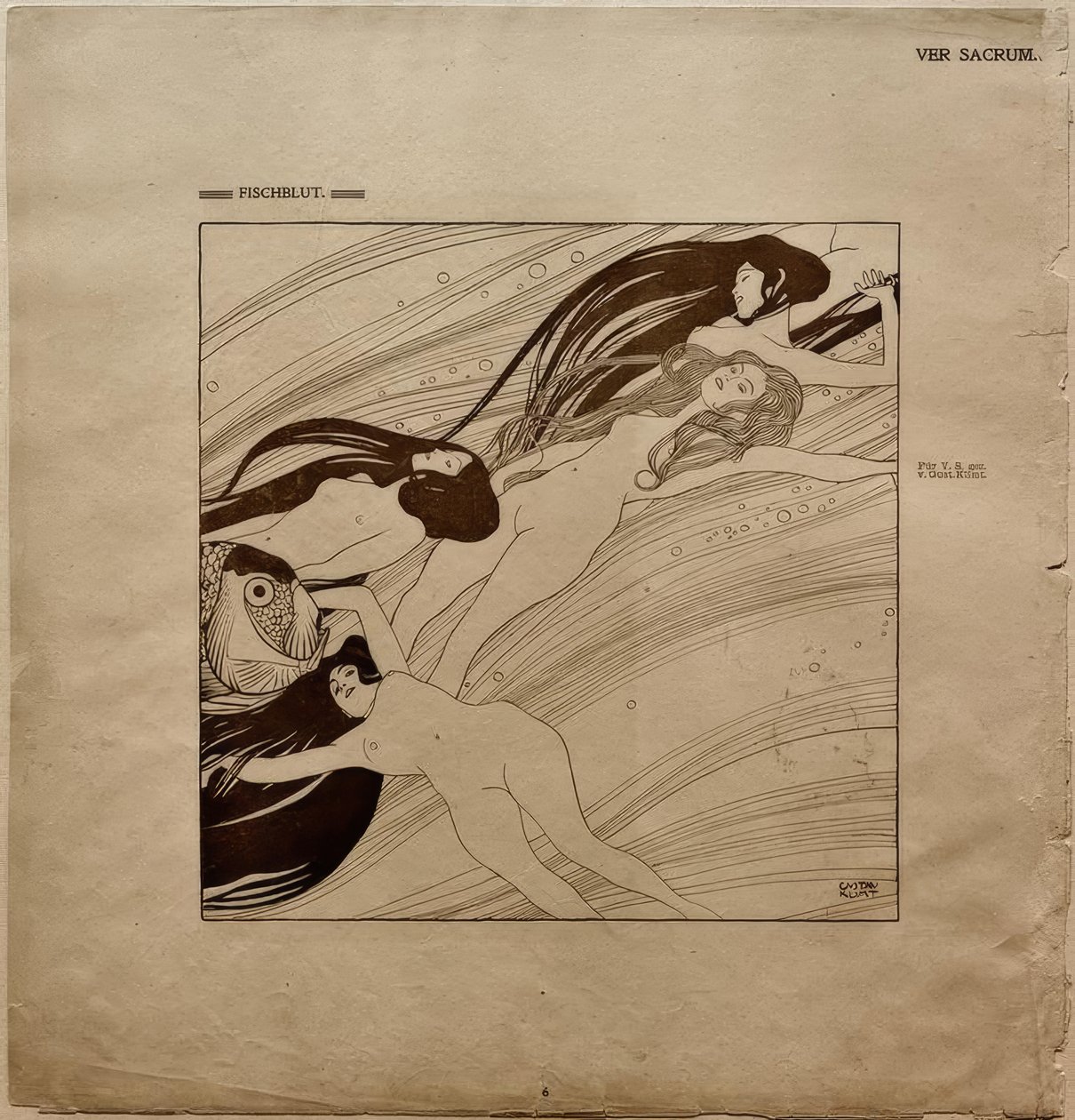Ver Sacrum 1898, Fischblut von Gustav Klimt